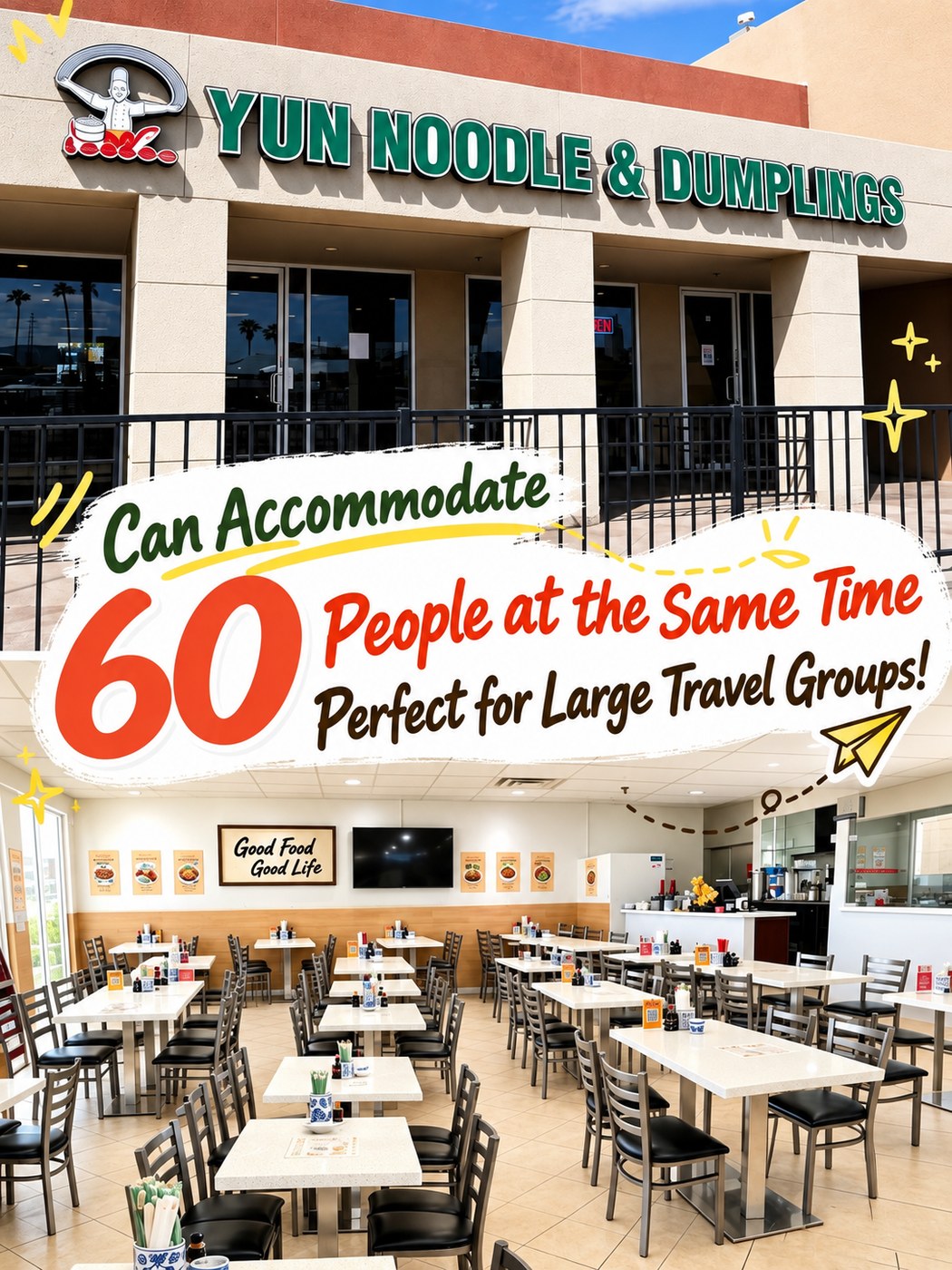 Can Accommodate 60 People at the Same Time — Perfect for Large Travel Groups!