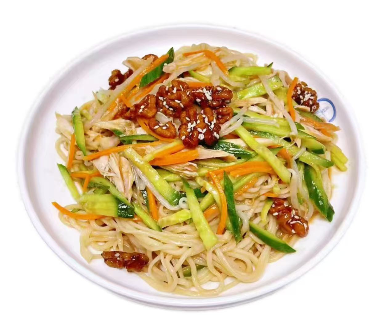 核桃仁鸡丝凉面